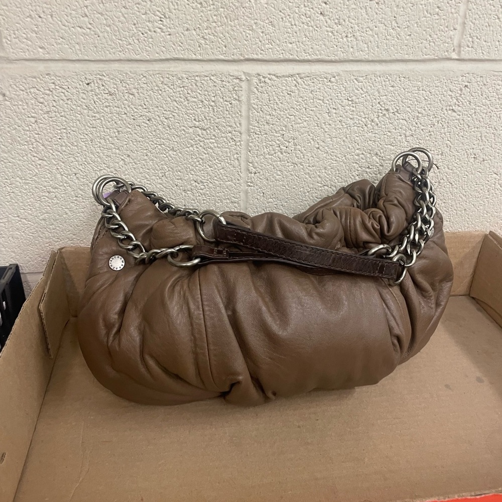 BCBGMaxAzria Brown Shoulder Bag with Chain Strap